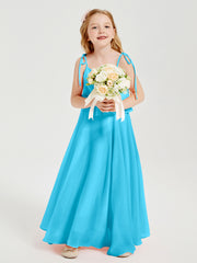 Chiffon Junior Bridesmaid Dresses Long Cascading Skirt Pool