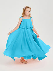 Chiffon Junior Bridesmaid Dresses Long Cascading Skirt Pool