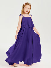 Chiffon Junior Bridesmaid Dresses Long Cascading Skirt Regency