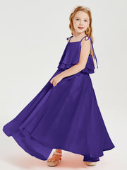 Chiffon Junior Bridesmaid Dresses Long Cascading Skirt Regency
