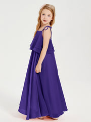 Chiffon Junior Bridesmaid Dresses Long Cascading Skirt Regency