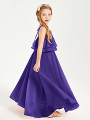 Chiffon Junior Bridesmaid Dresses Long Cascading Skirt Regency