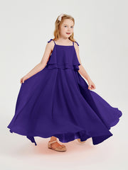 Chiffon Junior Bridesmaid Dresses Long Cascading Skirt Regency