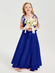 Chiffon Junior Bridesmaid Dresses Long Cascading Skirt Royal Blue