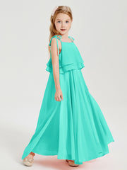Chiffon Junior Bridesmaid Dresses Long Cascading Skirt Spa