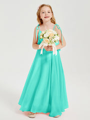 Chiffon Junior Bridesmaid Dresses Long Cascading Skirt Spa
