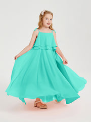 Chiffon Junior Bridesmaid Dresses Long Cascading Skirt Spa