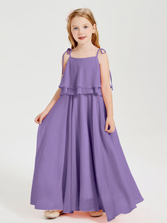 Chiffon Junior Bridesmaid Dresses Long Cascading Skirt Tahiti