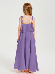 Chiffon Junior Bridesmaid Dresses Long Cascading Skirt Tahiti