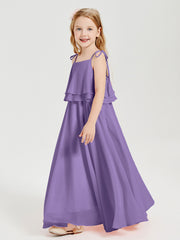 Chiffon Junior Bridesmaid Dresses Long Cascading Skirt Tahiti