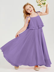 Chiffon Junior Bridesmaid Dresses Long Cascading Skirt Tahiti