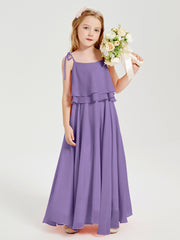 Chiffon Junior Bridesmaid Dresses Long Cascading Skirt Tahiti
