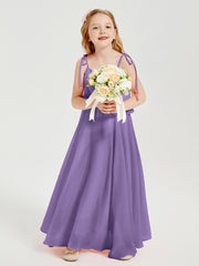 Chiffon Junior Bridesmaid Dresses Long Cascading Skirt Tahiti