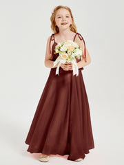 Chiffon Junior Bridesmaid Dresses Long Cascading Skirt Terracotta