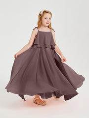 Chiffon Junior Bridesmaid Dresses Long Cascading Skirt Vintage Mauve