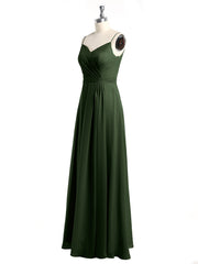 Spaghetti Strap Dress with Slit for Bridesmaid Olive Green