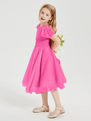 Chiffon Tea Length Junior Bridesmaid Dresses Azalea