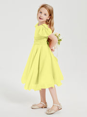 Chiffon Tea Length Junior Bridesmaid Dresses Daffodil