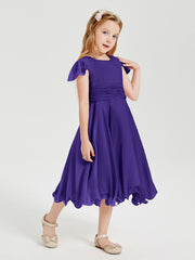 Chiffon Tea Length Junior Bridesmaid Dresses Regency