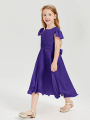 Chiffon Tea Length Junior Bridesmaid Dresses Regency