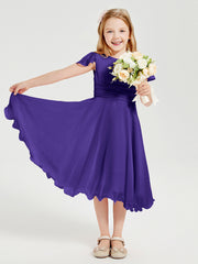 Chiffon Tea Length Junior Bridesmaid Dresses Regency