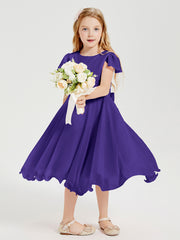 Chiffon Tea Length Junior Bridesmaid Dresses Regency