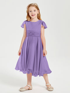 Chiffon Tea Length Junior Bridesmaid Dresses Tahiti