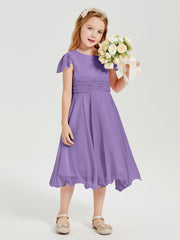 Chiffon Tea Length Junior Bridesmaid Dresses Tahiti