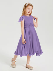 Chiffon Tea Length Junior Bridesmaid Dresses Tahiti