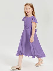Chiffon Tea Length Junior Bridesmaid Dresses Tahiti