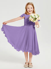 Chiffon Tea Length Junior Bridesmaid Dresses Tahiti
