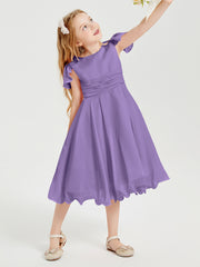 Chiffon Tea Length Junior Bridesmaid Dresses Tahiti