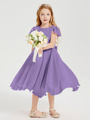 Chiffon Tea Length Junior Bridesmaid Dresses Tahiti