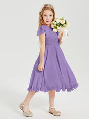 Chiffon Tea Length Junior Bridesmaid Dresses Tahiti