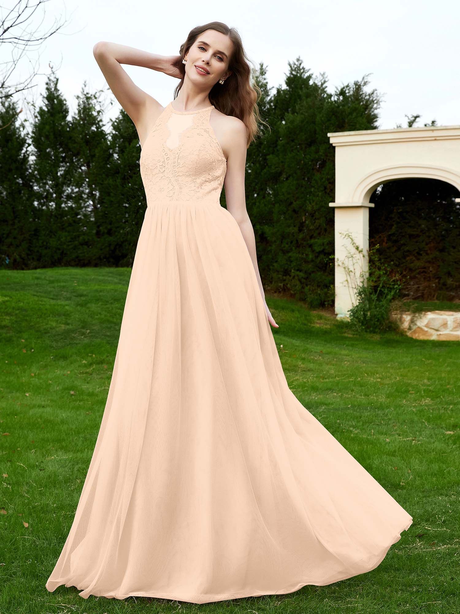 Long hotsell gown peach