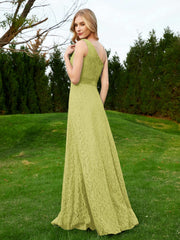 One Shoulder Sleeveless Lace Dress With Sash Clover Plus Size