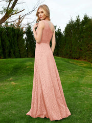 One Shoulder Sleeveless Lace Dress With Sash Coral Plus Size
