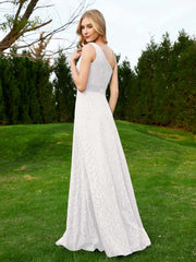 One Shoulder Sleeveless Lace Dress With Sash Ivory