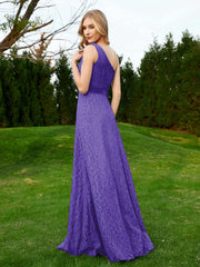 One Shoulder Sleeveless Lace Dress With Sash Regency Plus Size