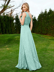 One Shoulder Sleeveless Lace Dress With Sash Turquoise