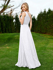 One Shoulder Sleeveless Lace Dress With Sash White