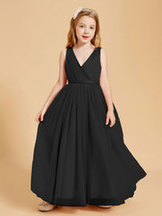 Tulle Junior Bridesmaid Dresses Satin Top Black