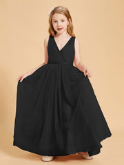 Tulle Junior Bridesmaid Dresses Satin Top Black