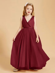 Tulle Junior Bridesmaid Dresses Satin Top Burgundy