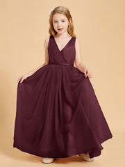 Tulle Junior Bridesmaid Dresses Satin Top Cabernet