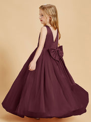 Tulle Junior Bridesmaid Dresses Satin Top Cabernet