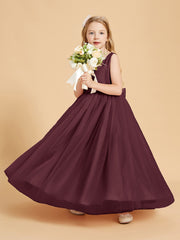 Tulle Junior Bridesmaid Dresses Satin Top Cabernet