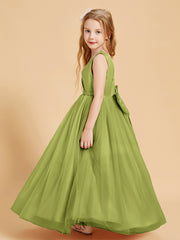 Tulle Junior Bridesmaid Dresses Satin Top Clover