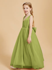 Tulle Junior Bridesmaid Dresses Satin Top Clover