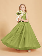 Tulle Junior Bridesmaid Dresses Satin Top Clover